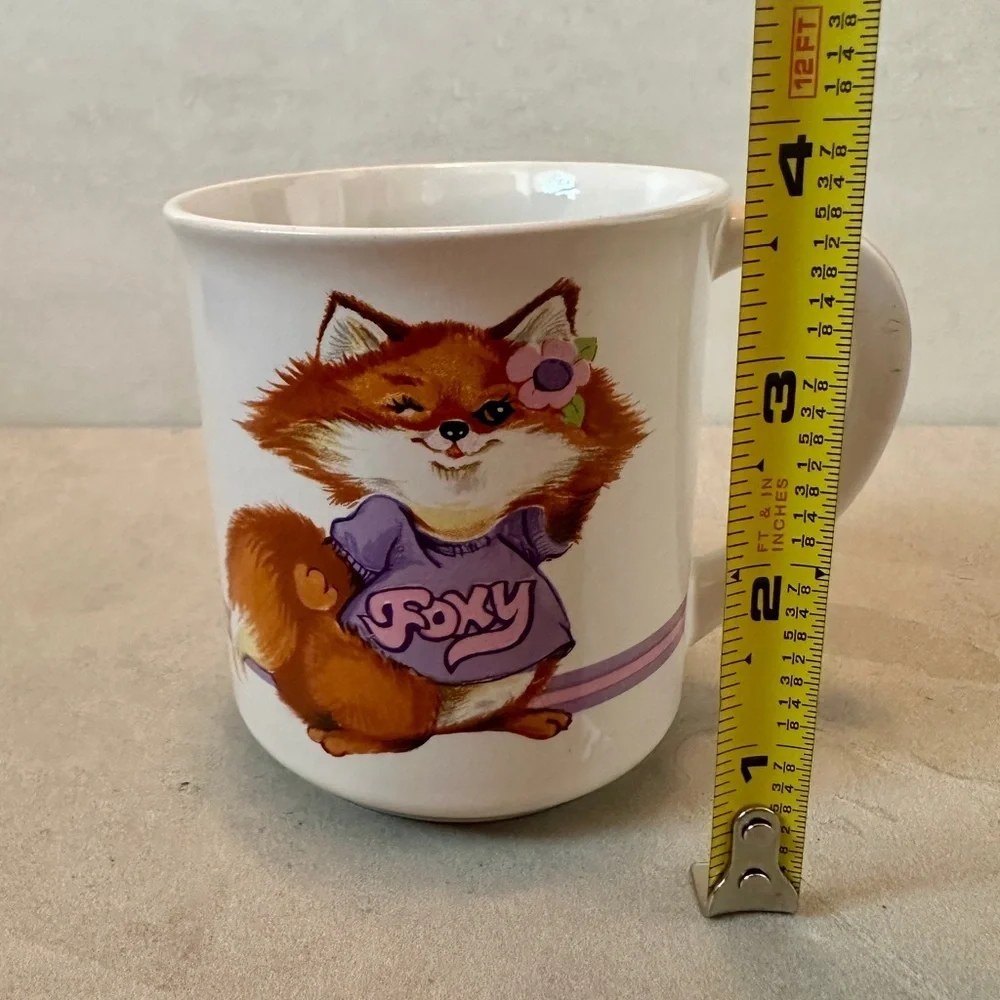 Vintage Foxy Lady FOX Mug Wallace Berrie & Co Animal Talk Series 1982 Japan